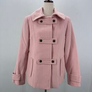 VTG St John's Bay Baby Pink Wool Nylon Cashmere Coat sz M Barbiecore Feminine